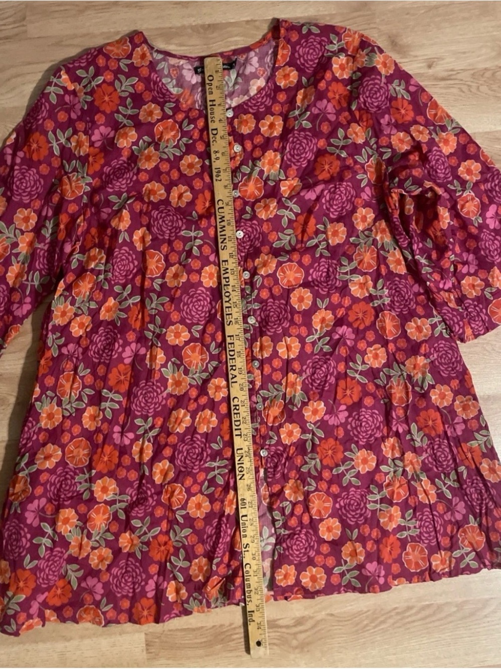 GUDRUN SJODEN Floral Tunic Dress in Magenta, Orange and Pink - Picture 3 of 6